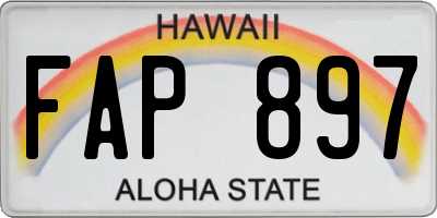 HI license plate FAP897
