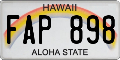 HI license plate FAP898