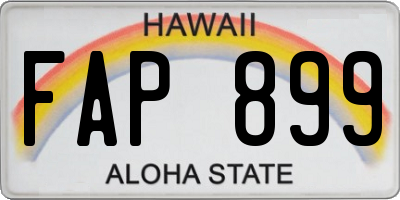 HI license plate FAP899