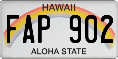 HI license plate FAP902