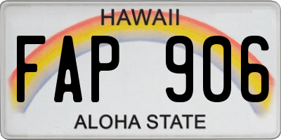 HI license plate FAP906
