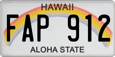 HI license plate FAP912