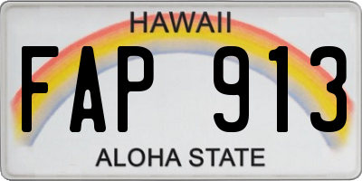 HI license plate FAP913