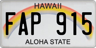 HI license plate FAP915