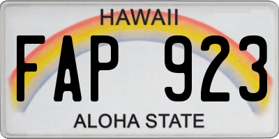 HI license plate FAP923