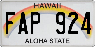 HI license plate FAP924