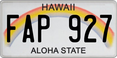 HI license plate FAP927