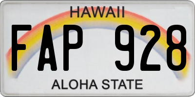 HI license plate FAP928