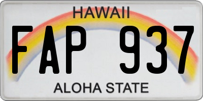 HI license plate FAP937