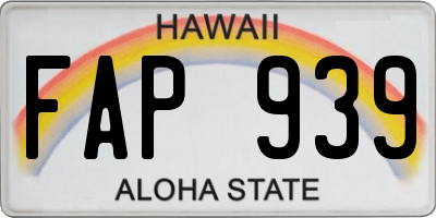 HI license plate FAP939