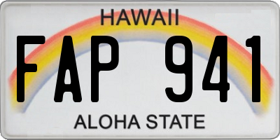 HI license plate FAP941