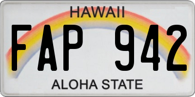 HI license plate FAP942