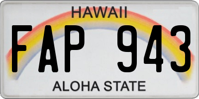 HI license plate FAP943
