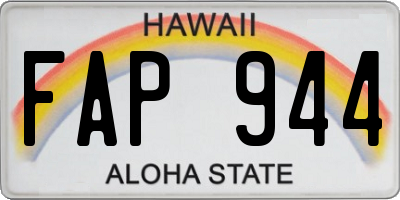 HI license plate FAP944