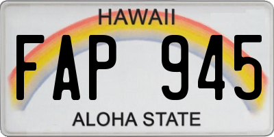 HI license plate FAP945