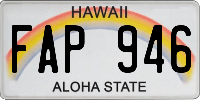 HI license plate FAP946