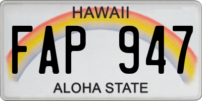 HI license plate FAP947