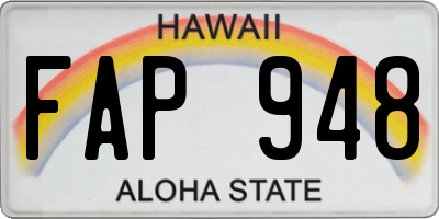 HI license plate FAP948