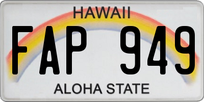 HI license plate FAP949