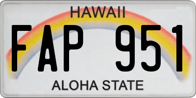 HI license plate FAP951