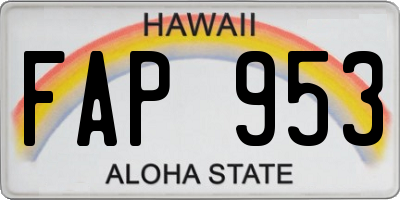 HI license plate FAP953