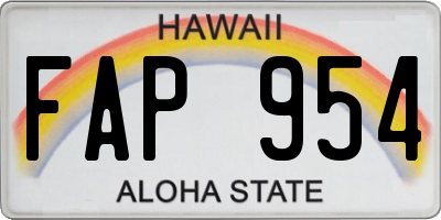 HI license plate FAP954
