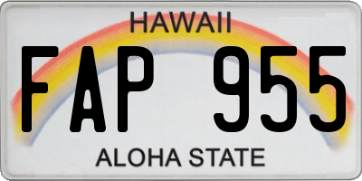 HI license plate FAP955