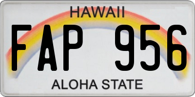 HI license plate FAP956
