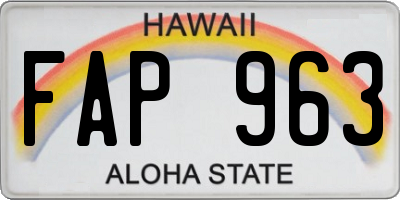 HI license plate FAP963