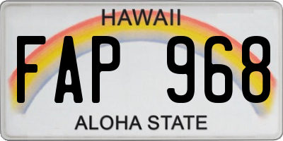 HI license plate FAP968