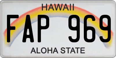 HI license plate FAP969