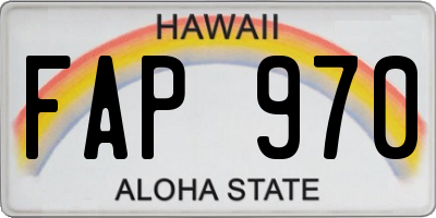 HI license plate FAP970