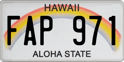 HI license plate FAP971