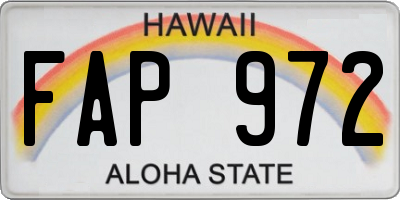 HI license plate FAP972