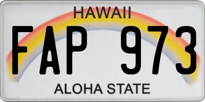 HI license plate FAP973