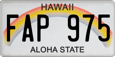 HI license plate FAP975