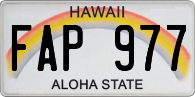 HI license plate FAP977