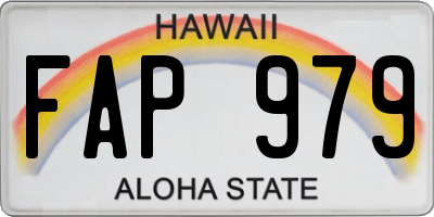 HI license plate FAP979