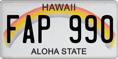 HI license plate FAP990