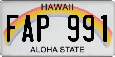 HI license plate FAP991