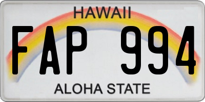 HI license plate FAP994
