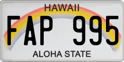 HI license plate FAP995