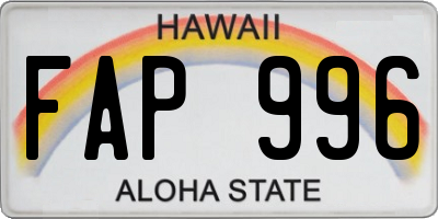 HI license plate FAP996
