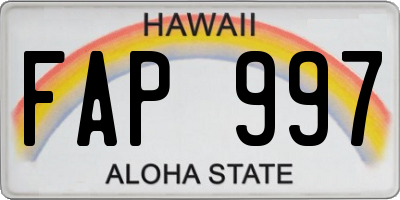HI license plate FAP997