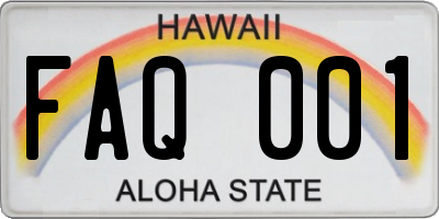 HI license plate FAQ001