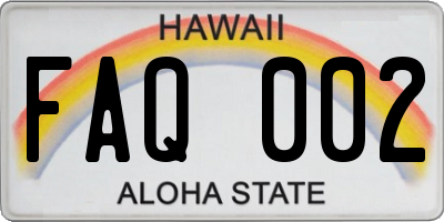 HI license plate FAQ002