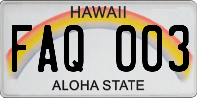 HI license plate FAQ003