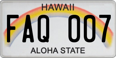 HI license plate FAQ007