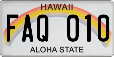 HI license plate FAQ010