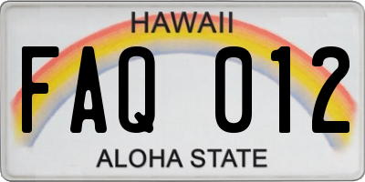 HI license plate FAQ012